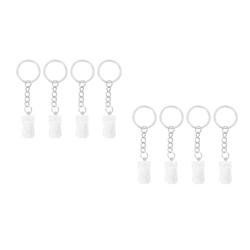 8 pcs Funny Mini Toilet Shaped Keychain for Car Keys or Bag Pendant Unique Portable Keychain Decoration Key Small Toilet Shape Keyrings - Image 1