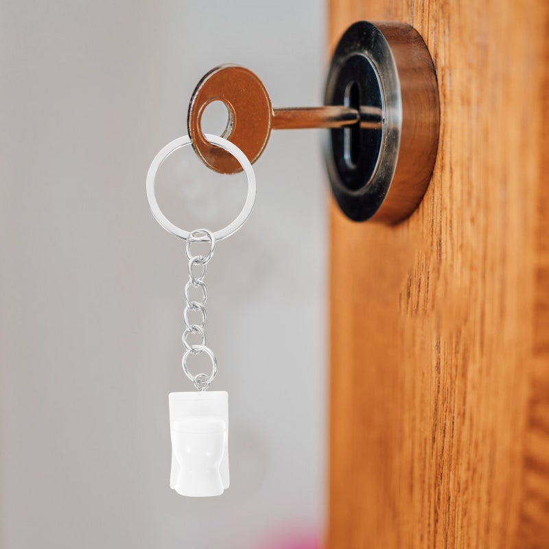 8 pcs Funny Mini Toilet Shaped Keychain for Car Keys or Bag Pendant Unique Portable Keychain Decoration Key Small Toilet Shape Keyrings - Image 5