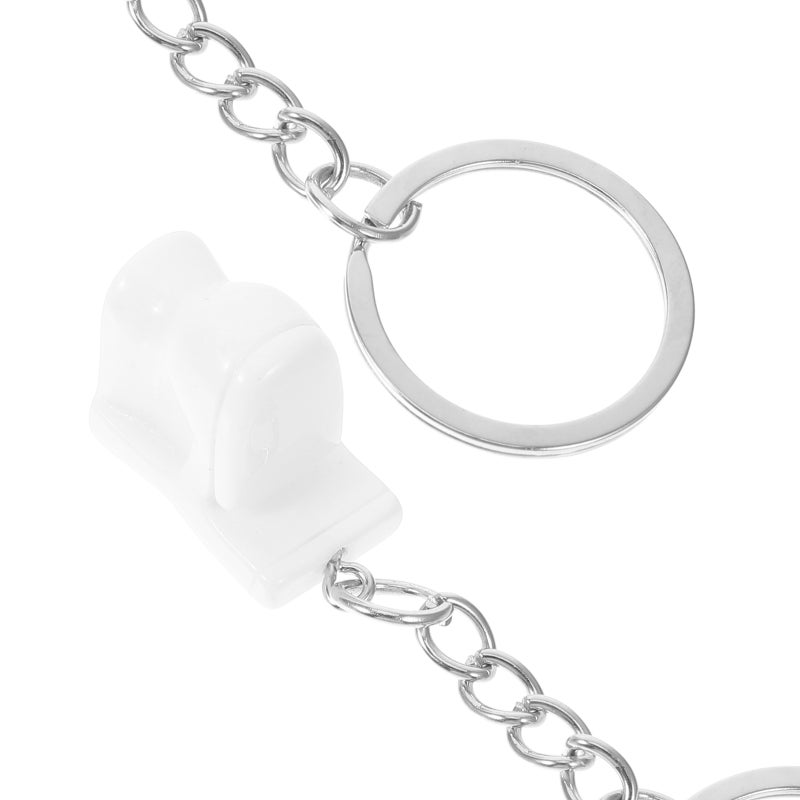 8 pcs Funny Mini Toilet Shaped Keychain for Car Keys or Bag Pendant Unique Portable Keychain Decoration Key Small Toilet Shape Keyrings - Image 3