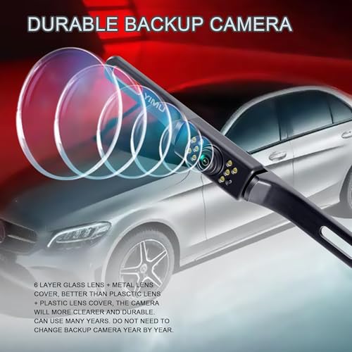 YIMU Car Backup Camera, License Plate Camera with 7 LED Lights Rear Camera, HD Night Vision Rear View Camera,Wide View Angle, IP69K Waterproof Reverse Vehicle Camera for Cars,SUV,Trucks,RV, Pickup - Image 3