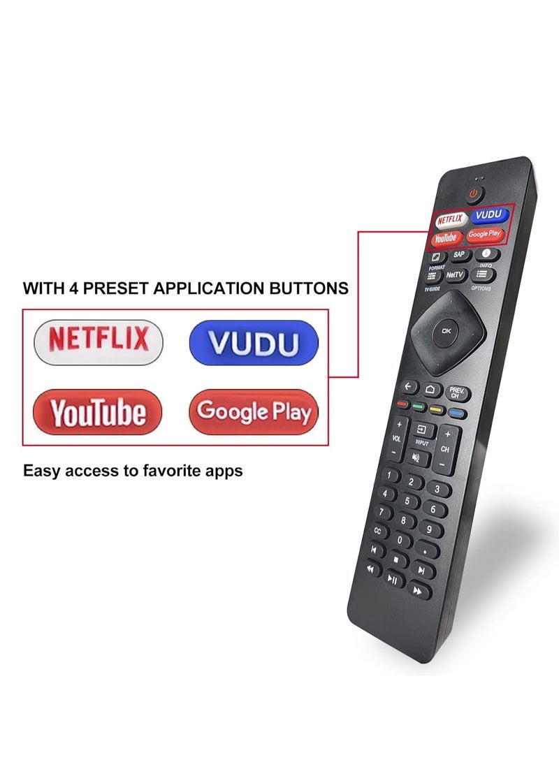 PopZa "Universal Replacement Remote Control for Philips Android Smart TV – Compatible with 50PFL5704/F7, 55PFL5604/F7, 65PFL5704/F7, and More – NH800UP RF402A-V14 Model (No Voice) – Includes Battery" - Image 5