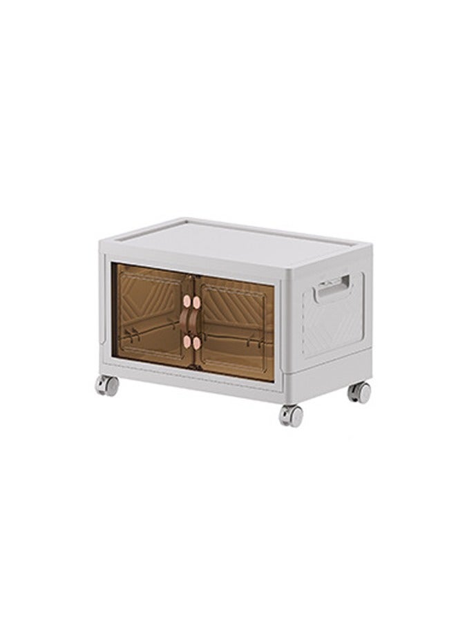 keke Single Layer Multi-Functional Foldable Storage Cabinet with Doors and Wheels (34L) - Image 1