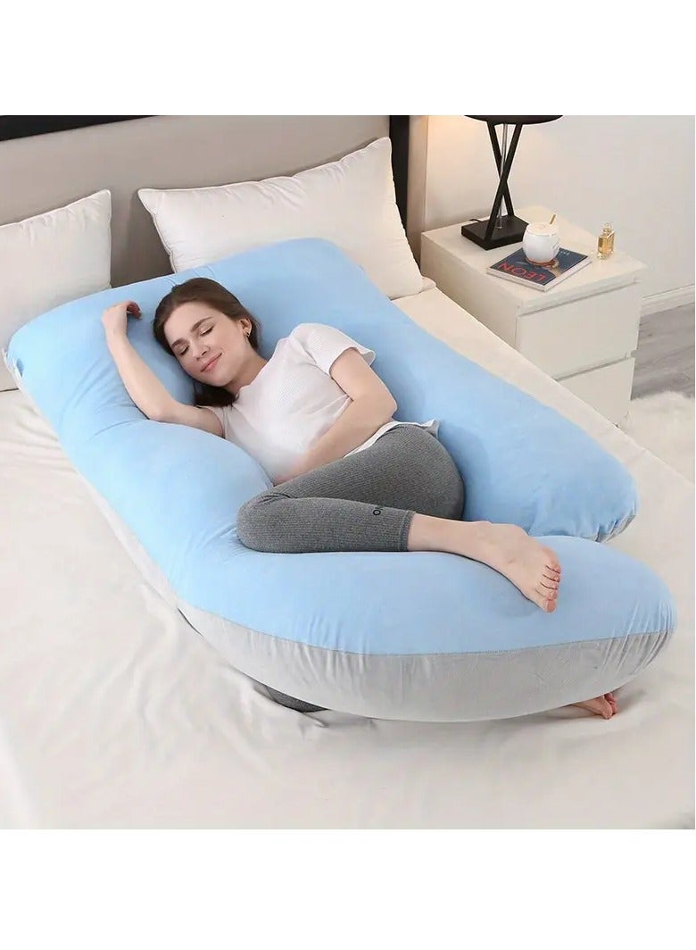 MIXSNOW Crystal Velvet Pregnancy Pillow - Blue Grey - Image 1