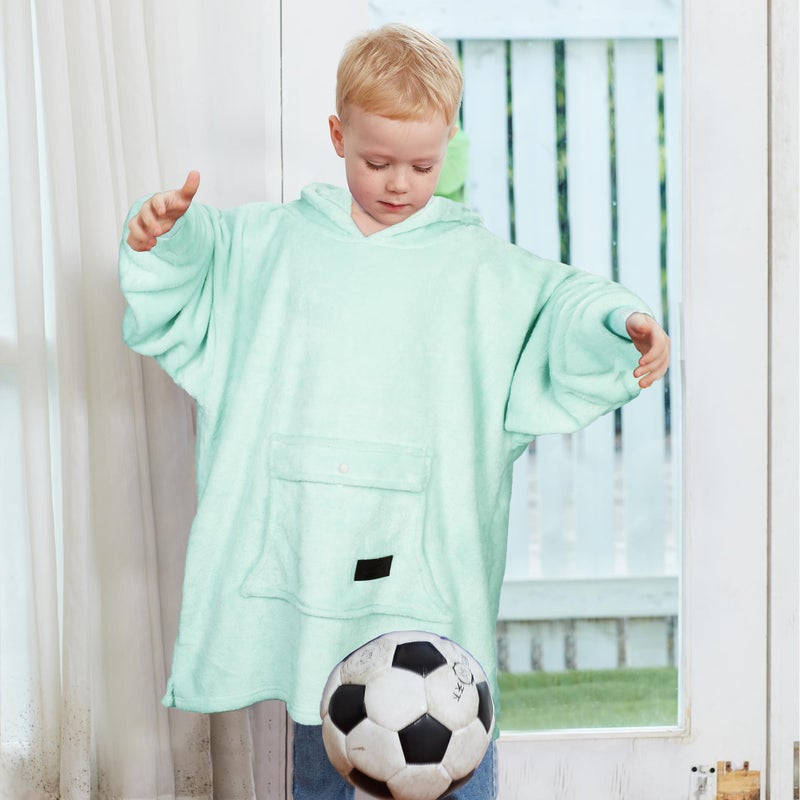 Catalonia Catalonia Wearable Blanket Hoodie for Kids  Oversized Wearable Fleece Pullover with Large Front Pocket  Ages 4-12  Valentine's Day Gifts for Kids  - Image 2