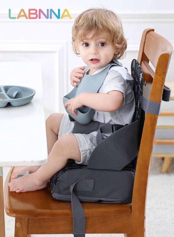 LABNNA Booster Seat for Kitchen Chair,Toddler Booster Seats with Adjustable Washable Safety Belts Kitchen Dining Table Booster Seat, Portable Travel Increasing Cushion for Baby Child Kid Boy Girl Foldable Child Booster Seat Cushion with Easy-Clean Feature and Adjustable Configuration for Babies - Image 1
