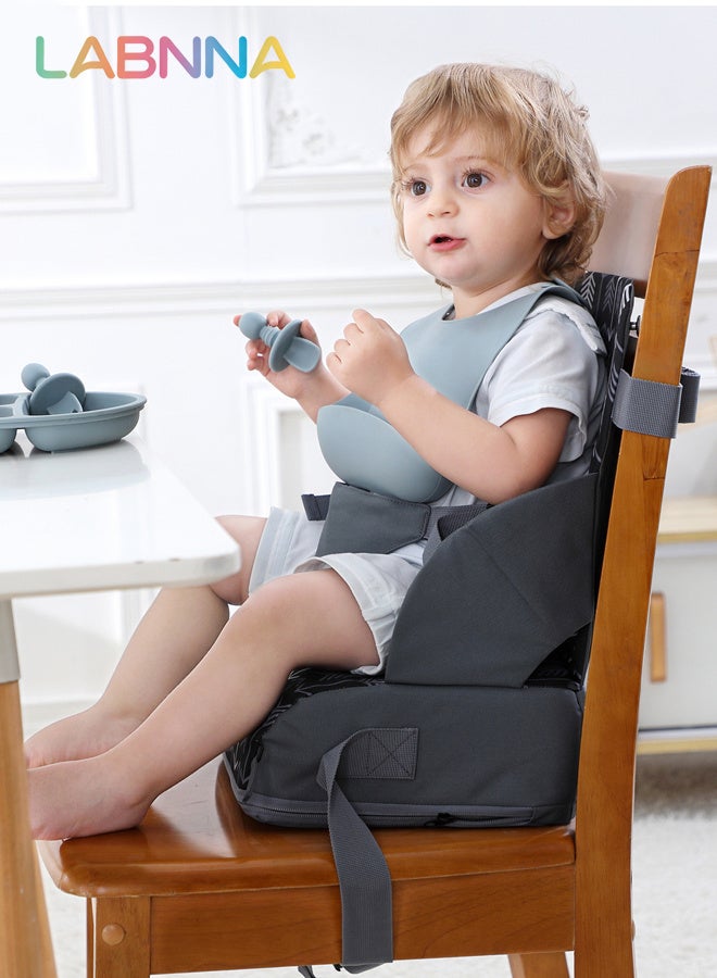 LABNNA Booster Seat for Kitchen Chair,Toddler Booster Seats with Adjustable Washable Safety Belts Kitchen Dining Table Booster Seat, Portable Travel Increasing Cushion for Baby Child Kid Boy Girl Foldable Child Booster Seat Cushion with Easy-Clean Feature and Adjustable Configuration for Babies - Image 2