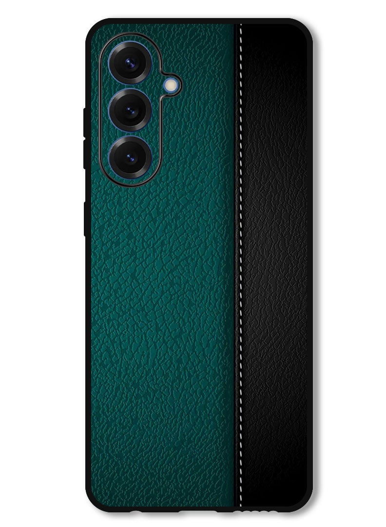 Theodor Protective Case Anti Scratch Shock Proof Bumper Cover For Samsung Galaxy S25 Green Black Leather Pattern - Image 1