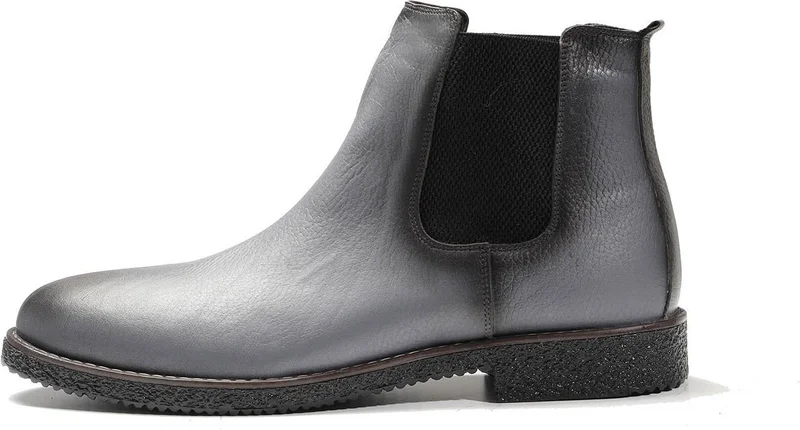 دوفي Gray Men's Leather Flat Boots
