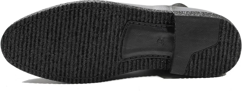 دوفي Gray Men's Leather Flat Boots
