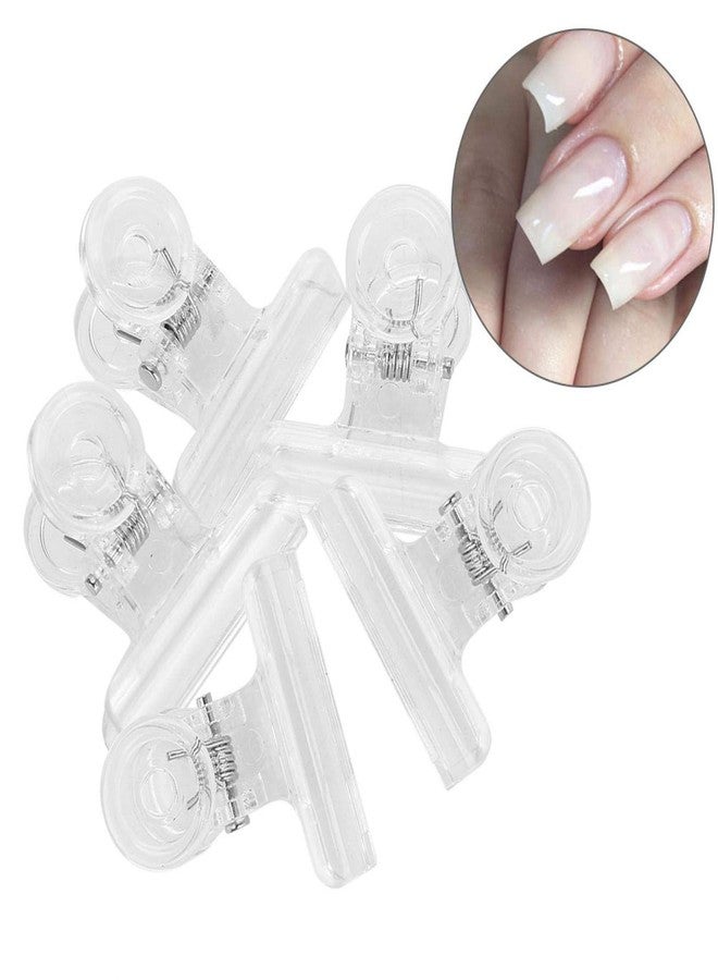 Asixxsix Nail Clips, Curve C 4 Colors Nail Art Clips, Nail Extension Clips, 5pcs Multi-functional for Professional for Beginners(Transparent) - Image 5