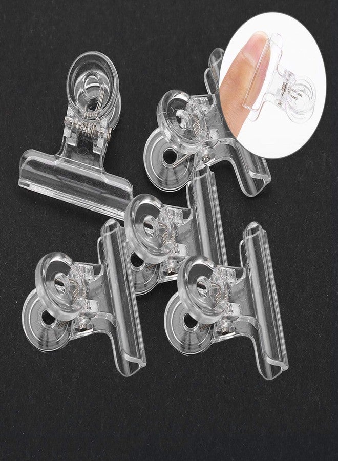 Asixxsix Nail Clips, Curve C 4 Colors Nail Art Clips, Nail Extension Clips, 5pcs Multi-functional for Professional for Beginners(Transparent) - Image 4