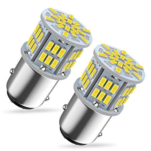 Melphan-Auto 1157 Led Brake Light Bulb, 12V-24V 1157 7528 2357 2057 BAY15D LED Replacement Light Bulb for Brake Tail Light for Car RV Trailer Boat, 54SMD 3014 Chipset White light, 2PCS - Image 1