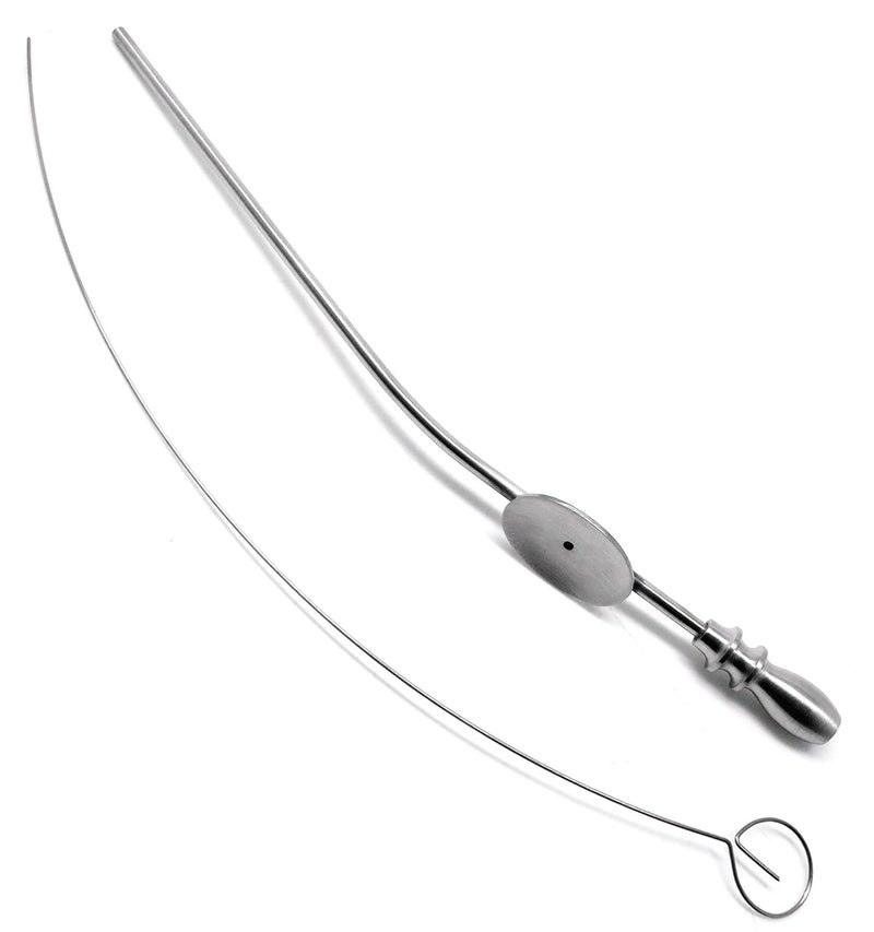 Premium Instruments 3× Premium Baron Tube FR 7 Surgical Curved 2.3mm ENT Stainless Steel Instruments - Image 1