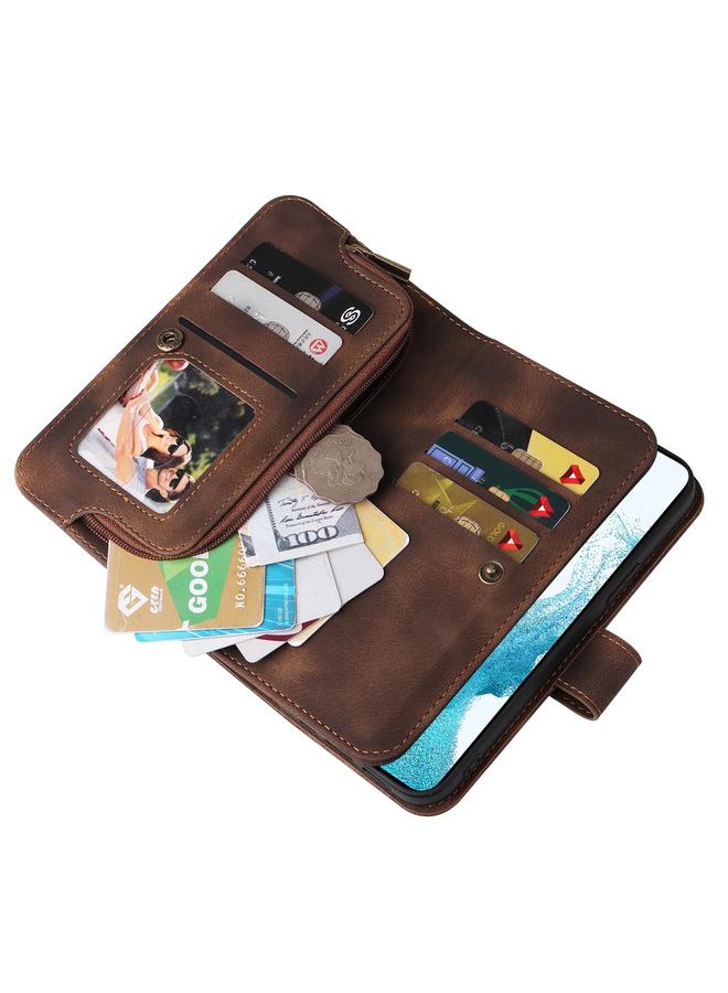 S-TOP Case For Samsung Galaxy S21 5G Multifunctional Card Slot Zipper Wallet Leather Phone Case - Image 5