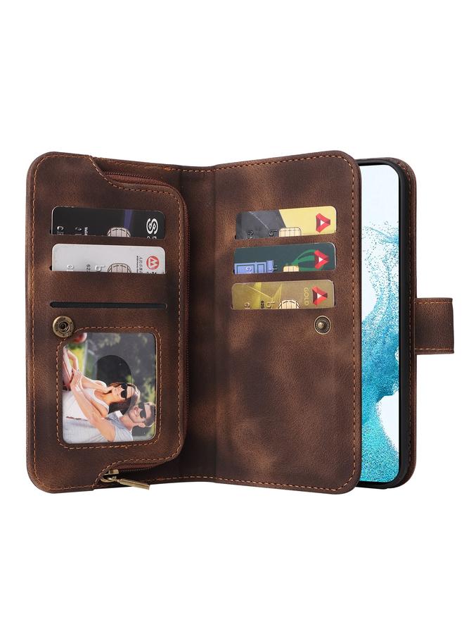 S-TOP Case For Samsung Galaxy S21 5G Multifunctional Card Slot Zipper Wallet Leather Phone Case - Image 4