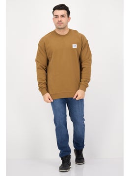 LEE Men Crew Neck Long Sleeves Workwear Sweatshirt, Dark Brown  - Image 4