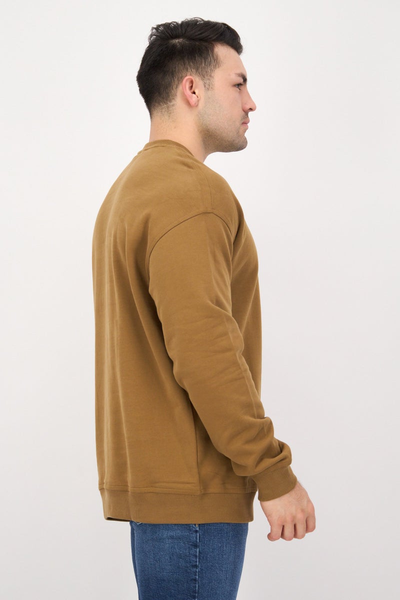 LEE Men Crew Neck Long Sleeves Workwear Sweatshirt, Dark Brown  - Image 2