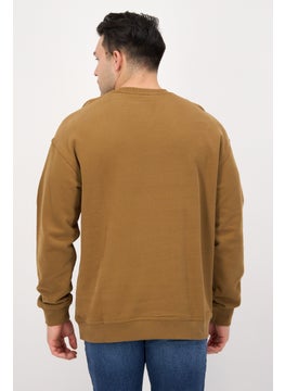LEE Men Crew Neck Long Sleeves Workwear Sweatshirt, Dark Brown  - Image 3