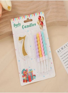 The Birthday Candle Set Includes 4 Candles And a Number 7