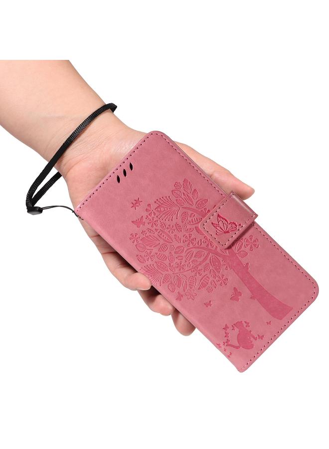 S-TOP Case For OPPO Reno13 5G Global Tree & Cat Embossed Pattern Flip Leather Phone Case - Image 5