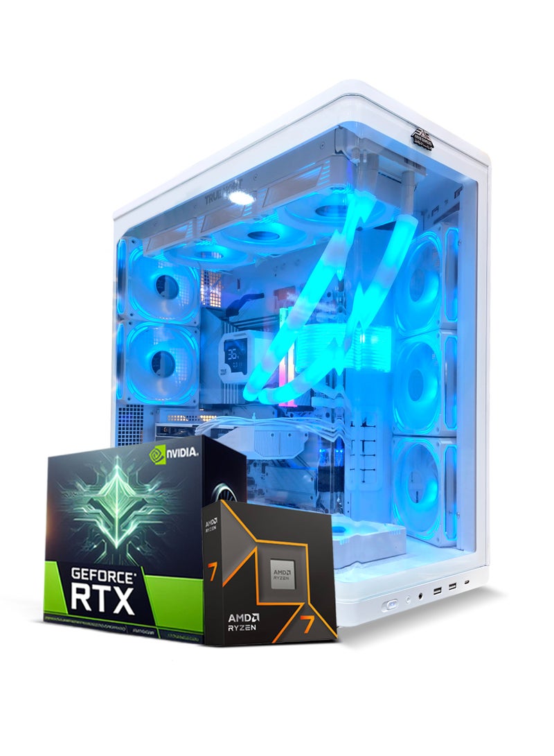 Arab Gamers حاسوب ألعاب سنتينل بريزم الأبيض، مع معالج AMD Ryzen 7 7800X3D، 32 جيجابايت RAM | 2 تيرابايت SSD | بطاقة الرسوميات GeForce RTX 5080 بسعة 16 جيجابايت GDDR7 | جاهز للواي فاي/بلوتوث | ويندوز 11 برو | صندوق ألعاب RGB - Image 1