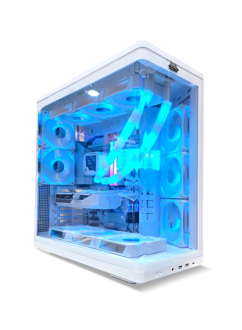 Arab Gamers حاسوب ألعاب سنتينل بريزم الأبيض، مع معالج AMD Ryzen 7 7800X3D، 32 جيجابايت RAM | 2 تيرابايت SSD | بطاقة الرسوميات GeForce RTX 5080 بسعة 16 جيجابايت GDDR7 | جاهز للواي فاي/بلوتوث | ويندوز 11 برو | صندوق ألعاب RGB - Image 2