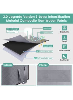 Bukela 5 Pack 60×40cm Large Storage Bags, Clothes Storage Bins Foldable Closet Organizers Storage Containers with Durable Handles Thick Fabric for Blanket Comforter Clothing Bedding 90L  - Image 4