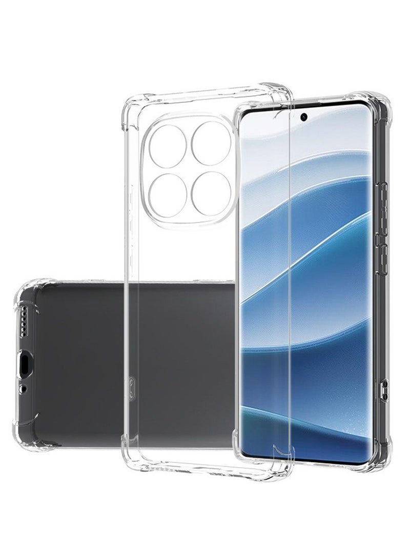 TEXEEM Case for Redmi Note 14 Pro 5G, Crystal Clear Shockproof Transparent Soft TPU Bumper Cover with 4-Corner Airbag Protection, Anti-Yellowing Anti-Scratch Slim Phone Case - Image 1