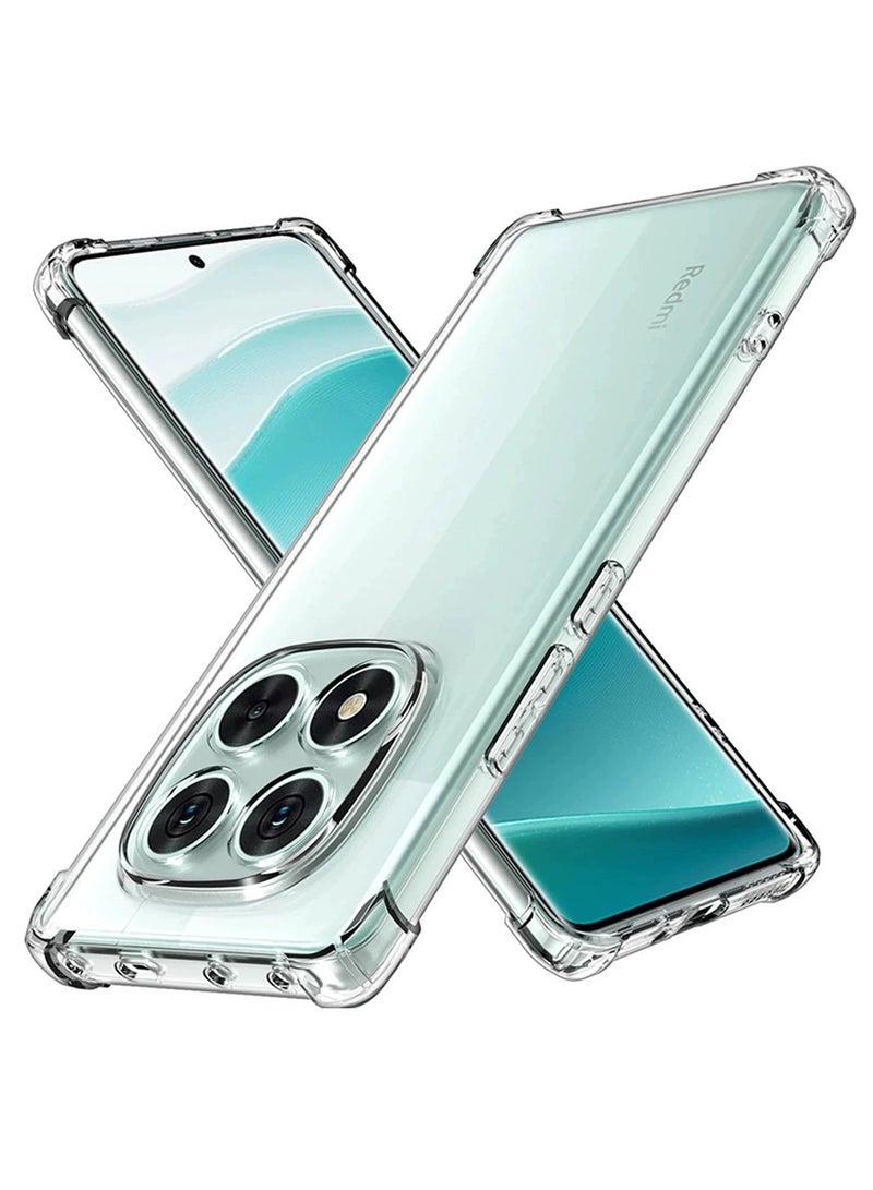 TEXEEM Case for Redmi Note 14 Pro 5G, Crystal Clear Shockproof Transparent Soft TPU Bumper Cover with 4-Corner Airbag Protection, Anti-Yellowing Anti-Scratch Slim Phone Case - Image 2