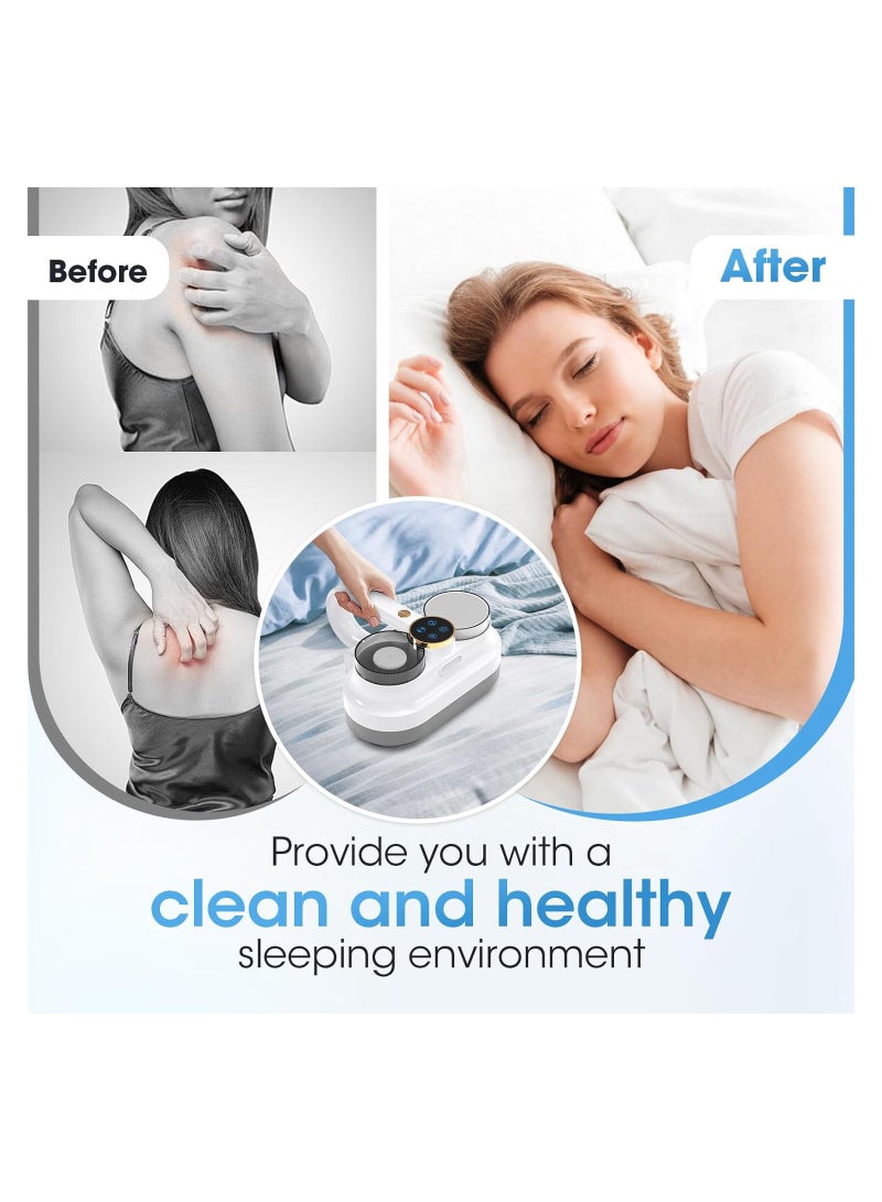 Excefore Cordless Bed Vacuum Cleaner, Rechargeable Handheld Mattress Vacuum Cleaner with U V & Ultrasonic, Strong Suction High Frequency Beating for Deep Clean Dust/Pet Hair etc  - Image 2