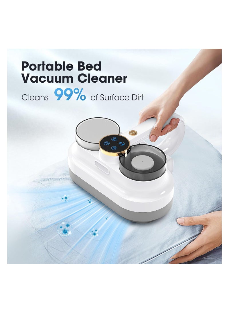 Excefore Cordless Bed Vacuum Cleaner, Rechargeable Handheld Mattress Vacuum Cleaner with U V & Ultrasonic, Strong Suction High Frequency Beating for Deep Clean Dust/Pet Hair etc  - Image 3
