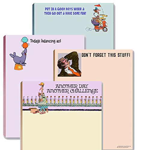 Stonehouse Collection in 4 Funny Assorted Notepads Pack, Daily To Do List Notepad, Memo Pads, Office & Stationery Supplies Perfect for Funny Gifts for Coworkers, Friends, Boss & Family - Image 1