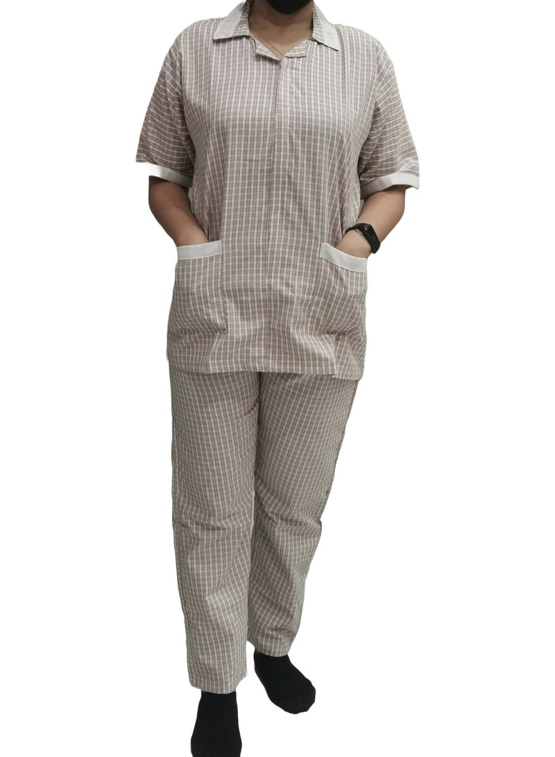 Rannah's Uniform Women's Housekeeper Uniform, Red Housemaid Large Checkers Uniform Design, Summer Fabric, Light Fabric - Image 2
