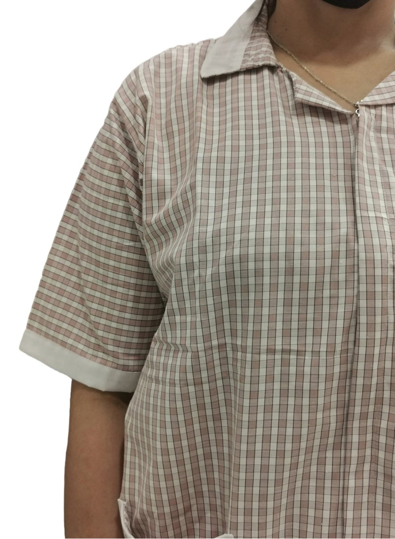 Rannah's Uniform Women's Housekeeper Uniform, Red Housemaid Large Checkers Uniform Design, Summer Fabric, Light Fabric - Image 3