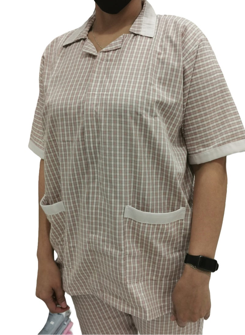 Rannah's Uniform Women's Housekeeper Uniform, Red Housemaid Large Checkers Uniform Design, Summer Fabric, Light Fabric - Image 4