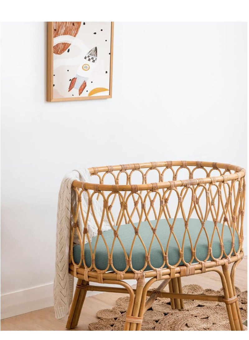 Captaintech 2 Pack Baby Bassinet Sheets Cotton Fitted Unisex for Boys and Girls Cradle Moses Basket Green and Pink - Image 3