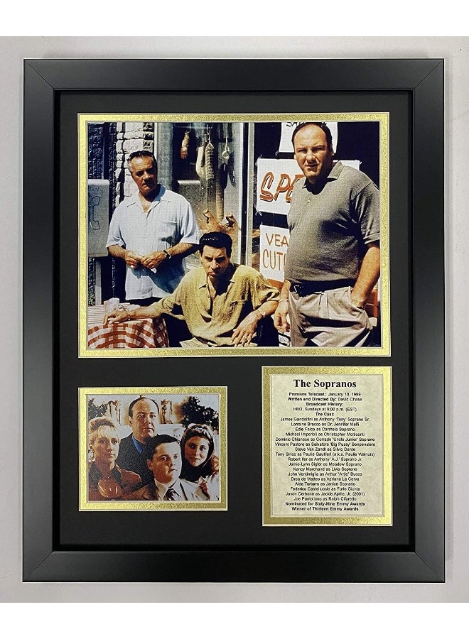 Legends Never Die The Sopranos American Drama Series About The Mob Collectible Framed Photo Collage Decor 12x15 16173U Black - Image 1