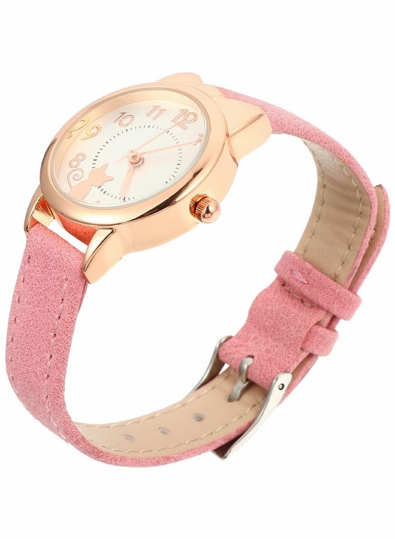 يراقب فتيات الكوارتز للأطفال- مقاوم للماء لطيف مع نمط كاتونيا القط ، وينغنز حركة اليابانية أطفال - Image 2