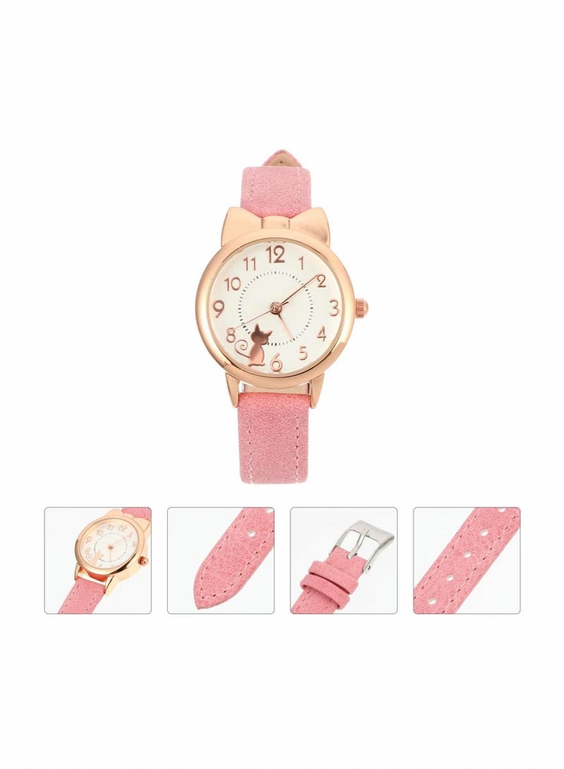 يراقب فتيات الكوارتز للأطفال- مقاوم للماء لطيف مع نمط كاتونيا القط ، وينغنز حركة اليابانية أطفال - Image 5