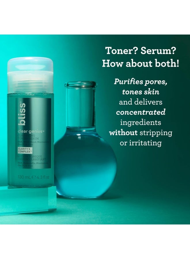 Bliss Fab Foaming Cleanser & Clear Genius Toner + Serum | Pore Purifying Duo for Clear Skin | 2 Step Skincare Routine | Clean, Vegan, Cruelty-Free - Image 2