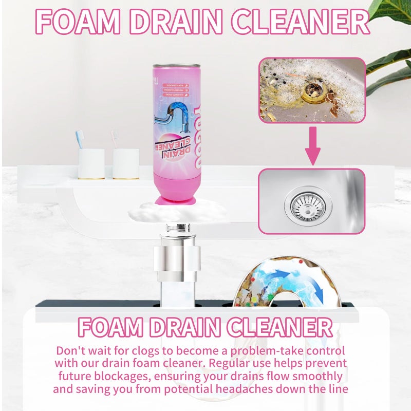 Yugou Foaming Drain Cleaner, Sink Cleaner and Deodorizer, Drain Clog Remover for Kitchen Sinks, Shower Drains, Tubs (2pcs) - Image 2