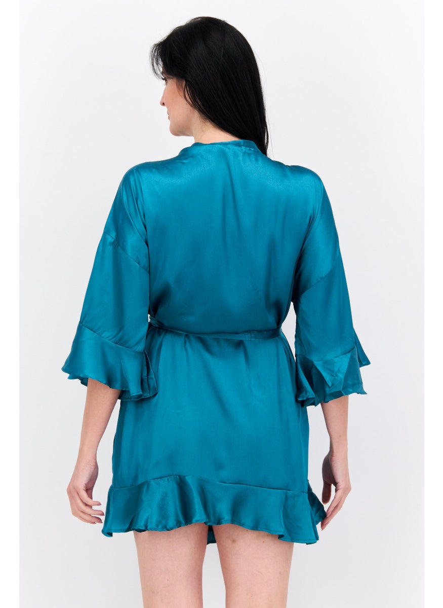 Women Short Sleeves Satin Kimono Sleepwear, Teal - pzsku/ZBAB422A658C1E5B2F6D8Z/45/_/1737642015/9a260fec-b198-4b7f-ad12-503718dcd4e0