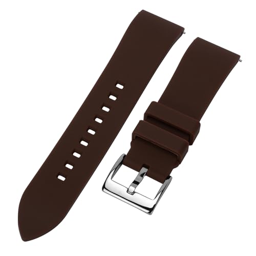 TStrap Silicone Watch Band for Men - Brown Quick Release Watch Band for Women Soft - Waterproof Smart Watch Bracelet Clasp - Correa de Silicona para Reloj Replacement - 18mm 19mm 20mm 21mm 22mm 24mm - Image 2