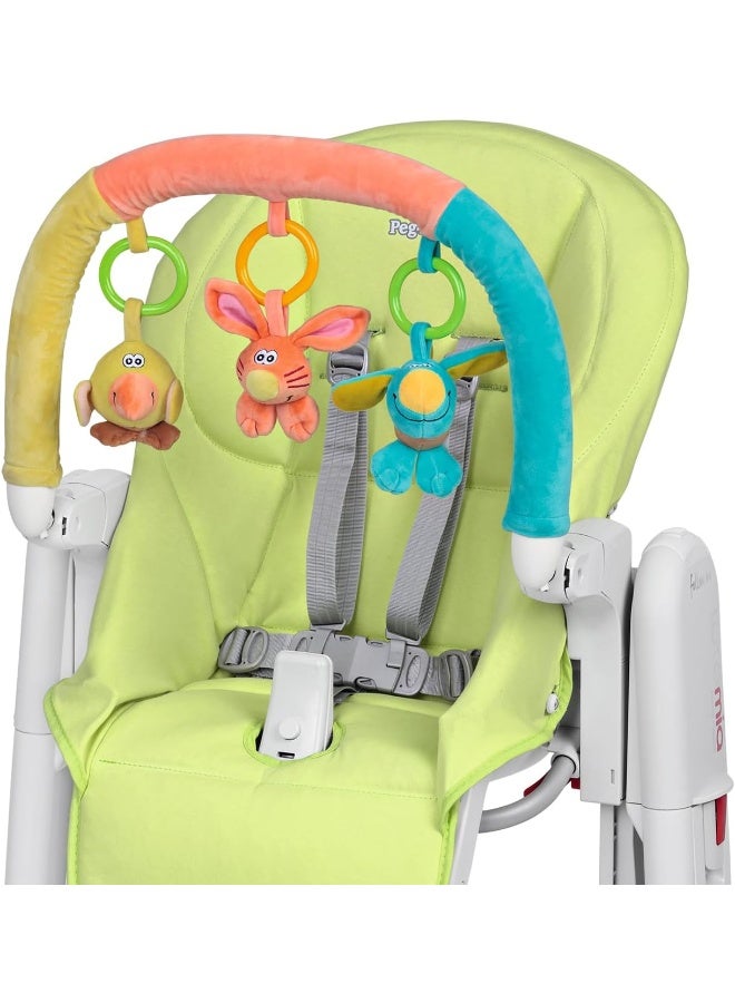 Peg Perego Tatamia Kit-High Chair Accessory-Soft Seat Cover & Play Bar-Verde (Light Green) - Image 1
