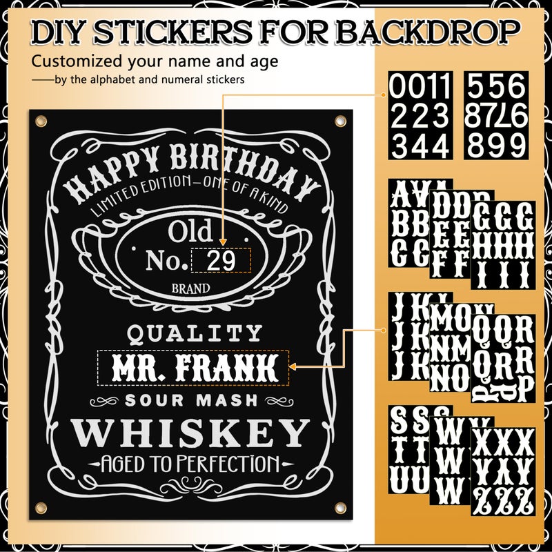 BORAMDO Whiskey Birthday Decorations For Men Aged To Perfection Birthday Party Supplies Happy Birthday Backdrop Tablecloth Whiskey Bar Banner Balloon Garland Birthday Poster For Men Adult Beer Party Decor - Image 4