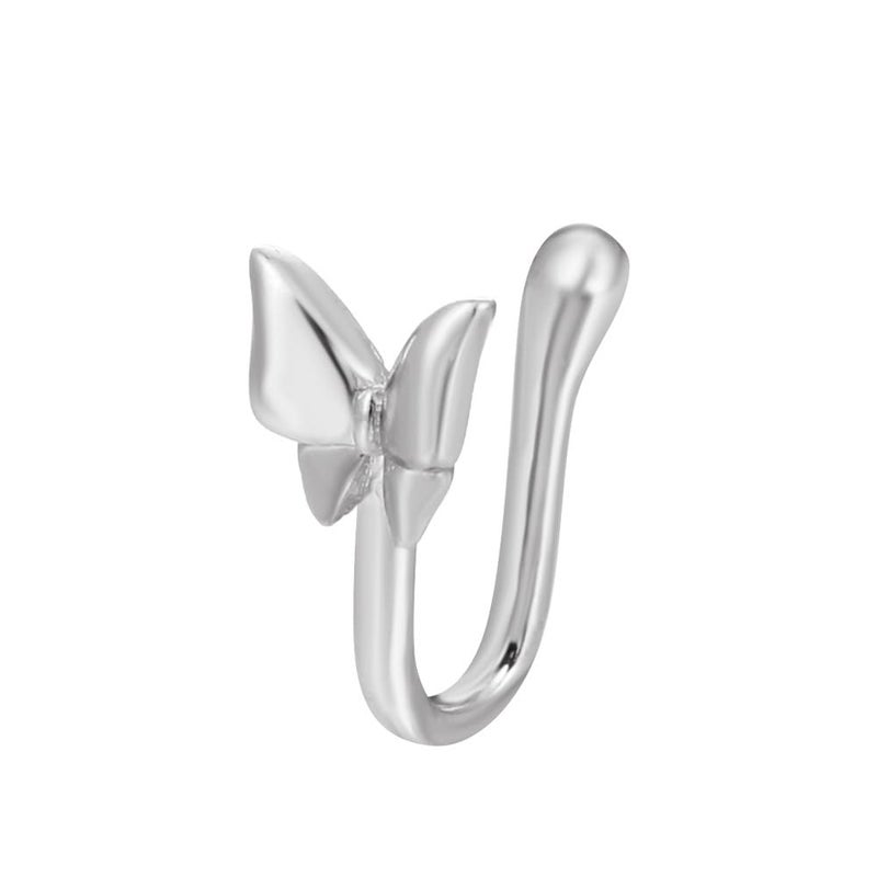 Nose & Ear Clip Titanium Plated Pin Non Pierced Just Press for Women & Girls Septum Ring