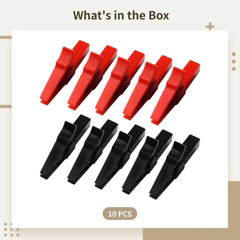 مشابك بطارية ثقيلة 200 أمبير 10 قطع بمقابض معزولة مجموعة حمراء وسوداء - Image 4