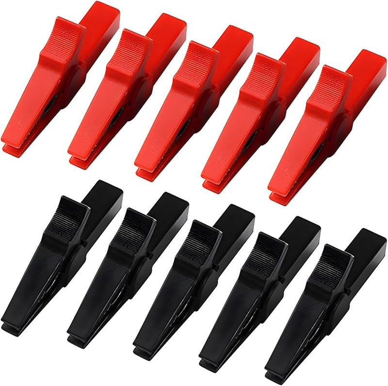 مشابك بطارية ثقيلة 200 أمبير 10 قطع بمقابض معزولة مجموعة حمراء وسوداء - Image 1