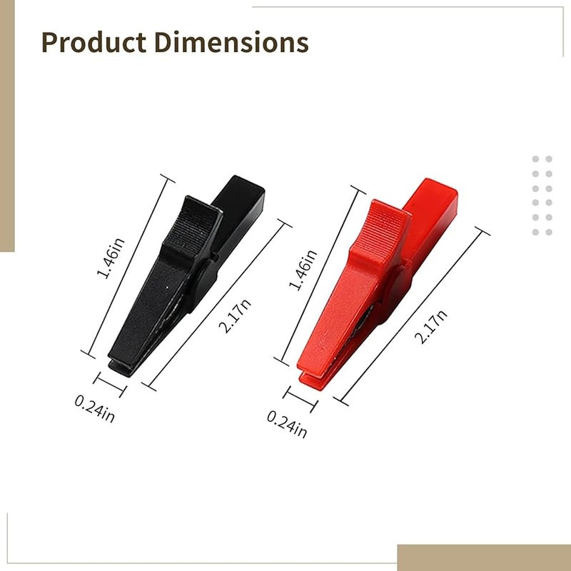 مشابك بطارية ثقيلة 200 أمبير 10 قطع بمقابض معزولة مجموعة حمراء وسوداء - Image 3