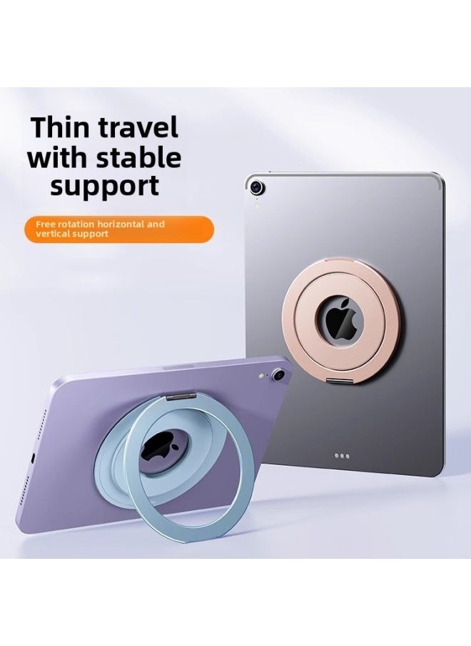 Suitable For IPad Samsung For Huawei For Xiaomi Redmi Tablet Case Universal Bracket Metal Magnetic Rotating Portable Adhesive Sticker-Color:Silver-Applicable Models:Tablet Universal Metal Stand